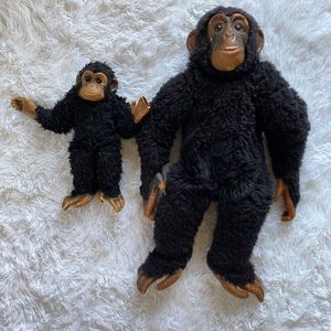 Deans ? Vintage 1960 1970s toy chimpanzee set